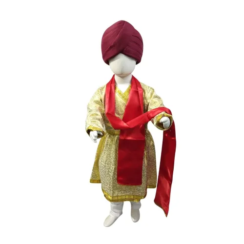 Image of BookMyCostume Sikh Wedding Punjabi Dulha Groom With Turban Kids Fancy Dress Costume