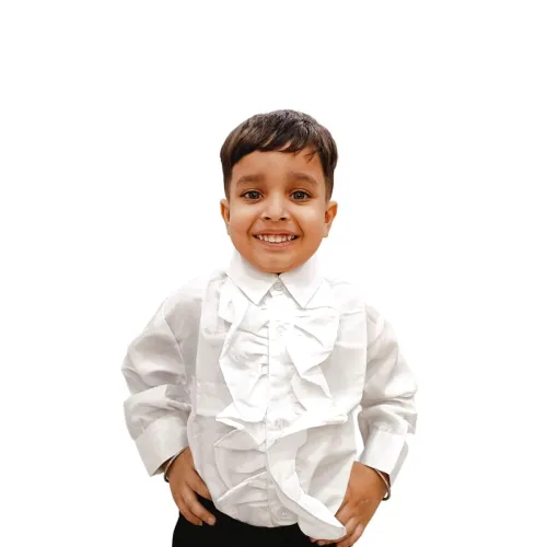 Image of BookMyCostume White Frills Shirt Kids Fancy Dress 12-14 years