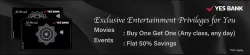 BookMyShow Offer : Get 50% Off on Movie tickets with Yes Private and Yes Private Prime credit cards