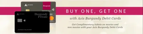 Image of BookMyShow Offer : Buy 1 & Get 1 with Axis Bank Burgundy Debit Card