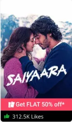 bookmyshow Offer : SAIYAARA Movie Ticket Buy 1 Get 1