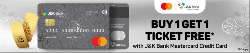 Image of BookMyShow Offers: Buy One Get One Movie ticket upto ₹500 With J&K Mastercard Credit card