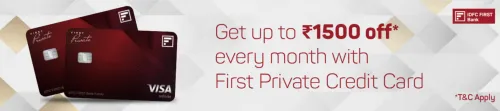 Image of BookMyShow: Get upto ₹1500 Off Every Month with IDFC First Bank Private Credit Card