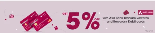 Image of BookMyShow Offer : Get 5% With Axis Titanium Rewards+ debit card