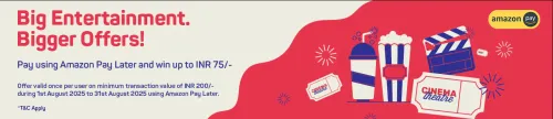 Image of BookMyShow Offer : Pay Using Amazon Pay Balance (Min. Transaction Value ₹200) & Win upto ₹75