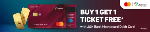 Image of BookMyShow Offer : Buy 1 ticket and Get 1 Free up to ₹250 With J&K Bank Mastercard Debit Card