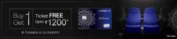 BookMyShow Offer: Buy 1 ticket and Get 1 upto ₹1200 with YES Private Debit Card