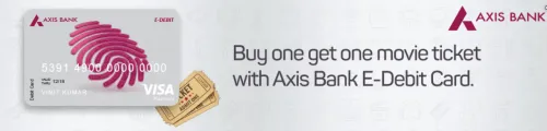 Image of BookMyShow Offer : Buy 1 ticket & Get 1 Free with Axis Bank E-Debit Cards