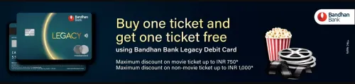 Image of BookMyShow Offer : BOGO Free on Bandhan Bank Legacy Card