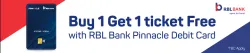 BookMyShow Offer: Buy 1 ticket and Get 1 Free upto ₹200 with RBL Pinnacle Debit Card