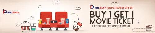 Image of BookMyShow Offer : BOGO Movie Tickets up to ₹200 Off with RBL Bank Supercard Offer