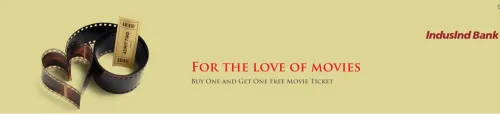 Image of BookMyShow Offer : Buy 1 Get 1 Free Ticket with IndusInd Premium Debit Cards