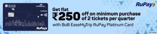 Image of BookMyShow Offer : Flat ₹250 Off with BOB EaseMyTrip RuPay Platinum Card