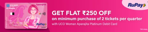 Image of BookMyShow Offer : Flat ₹250 Off with UCO Woman Aparajita Platinum Debit Card