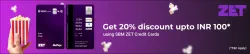 BookMyShow Offer: Get 20% off upto ₹100 using ZET SBM Credit Card