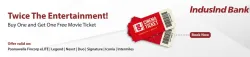 BookMyShow Offer: IndusInd Bank Credit Cards Buy 1 Get 1 free movie ticket offer