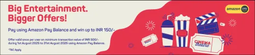 Image of BookMyShow Offer : Pay Using Amazon Pay Balance (Min. Transaction Value ₹500) & Win upto ₹150