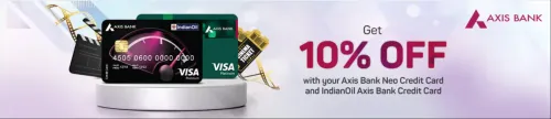 Image of BookMyShow Offers: 10% off upto ₹100 with Axis Bank Neo & IndianOil Axis Bank Credit Card