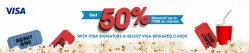 BookMyShow Offers: 50% Off upto ₹300 On Movies with Visa Signature Cards & select Visa Rewards Cards