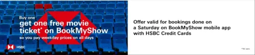 Image of BookMyShow Offers: Buy one Get one Movie ticket With HSBC Credit Card