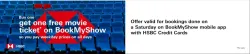 BookMyShow Offers: Buy one Get one Movie ticket With HSBC Credit Card