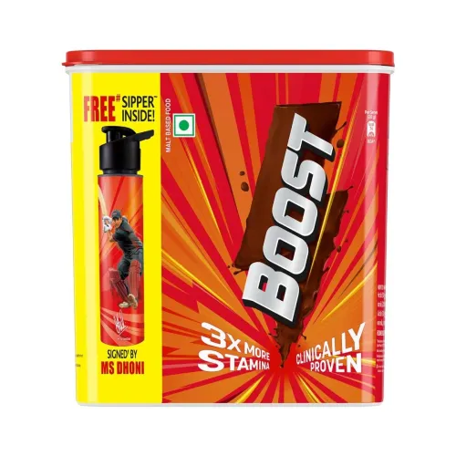 Image of BOOST Nutrition Drink Powder Container 1 Kg (500 G X 2) With Free Sipper Signed By Ms Dhoni