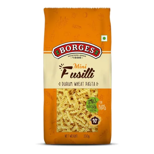 Image of Borges Mini Fusilli Pasta – 350g, 100% Durum Wheat
