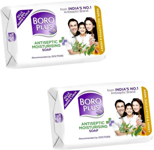 Image of BOROPLUS Antiseptic + Moisturing Soap with Neem, Eucalyptus & Honey 125g x 2 (2 x 125 g)