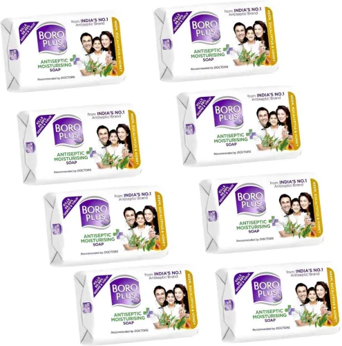 Image of BOROPLUS Antiseptic + Moisturing Soap with Neem, Eucalyptus & Honey 125g x 8 (8 x 125 g)