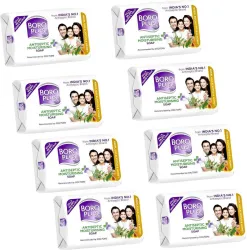 BOROPLUS Antiseptic + Moisturing Soap with Neem, Eucalyptus & Honey 125g x 8 (8 x 125 g)