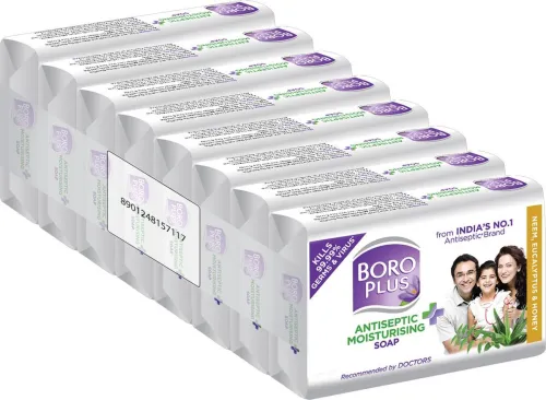 Image of BOROPLUS Antiseptic + Moisturising Soap - Neem, Eucalyptus & Honey (Pack of 8)  (8 x 125 g)