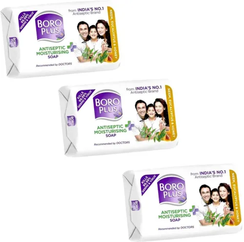 Image of BOROPLUS Antiseptic + Moisturing Soap with Neem, Eucalyptus & Honey 125g x 3 (3 x 125 g)
