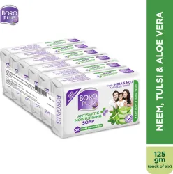 BOROPLUS Antiseptic And Moisturising Toilet Soap With Aloe Vera,Neem And Tulsi | 125GEach (6 x 125 g)