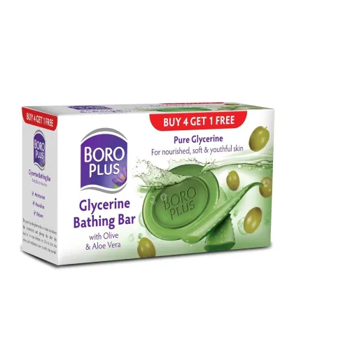Image of BOROPLUS Glycerine Bathing Bar With Olive & Aloe Vera (125G, Free)