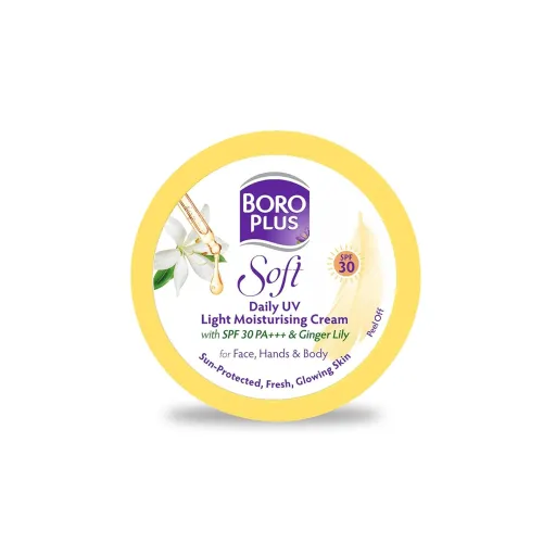 Image of BoroPlus Soft Daily UV Light Moisturising Cream SPF 30 PA+++ with Ginger Lily, 3-in-1 Protection, 100ml