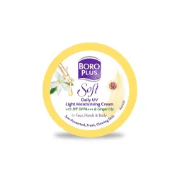 BoroPlus Soft Daily UV Light Moisturising Cream SPF 30 PA+++ with Ginger Lily, 3-in-1 Protection, 100ml