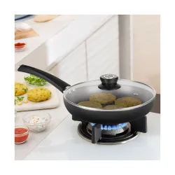 Borosil 1.5 L (22 cm) Hard Anodized Fry Pan with Glass Lid 