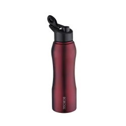 Borosil 1000 ml Hydra Grip n Sip Stainless Steel Water Bottle | ISI Certified, Made in India | Single Wall, Leakproof| Bottle for Office, School, College & Gym | 1 Year Warranty | Maroon