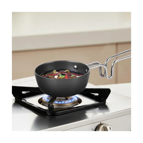 Image of Borosil 11 cm Hard Anodized Tadka Pan Aluminium Grade 3003 Glossy Exterior & Matt Interior