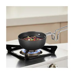 Borosil 11 cm Hard Anodized Tadka Pan Aluminium Grade 3003 Glossy Exterior & Matt Interior