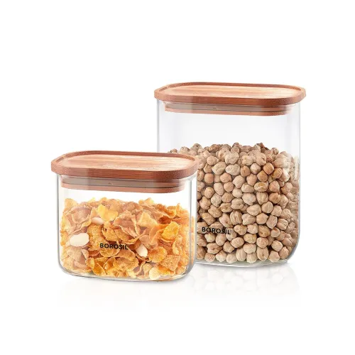 Image of Borosil 2pc Storage Jar Set 