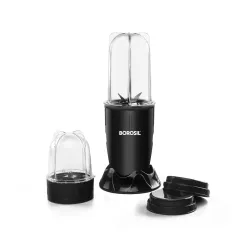 Borosil 400W Nutrifresh Black Blender | 2 Jars (500ml Direct Drink/Smoothie Jar + 300ml Chutney Jar) | Made in India Ble
