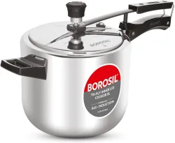 BOROSIL 5L Triply Pressure Cooker | SS304 Stainless Steel