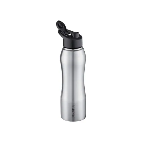 Image of Borosil 750 ml Hydra Grip n Sip Stainless Steel Water Bottle | ISI Certified, Made in India | Single Wall, Leakproof| Bo