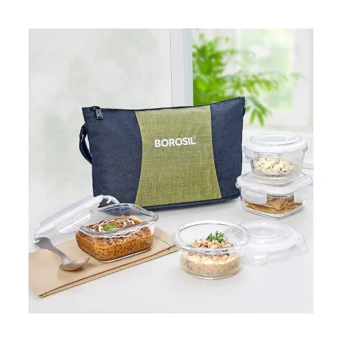 Image of Borosil Ace Daisy Lunchbox Container Set 