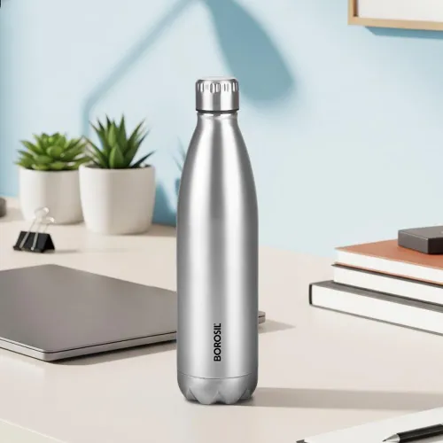 Image of BOROSIL Bolt Steel Water Bottle 24 Hours Hot & Cold 1000 ml