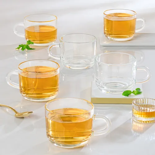 Image of BOROSIL Chai Time (210 ml), Borosilicate Glass Cup Set, 