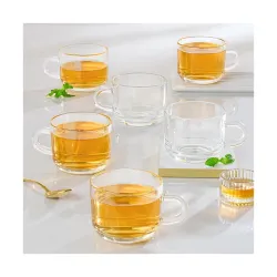 Borosil Chai Time 210ml Borosilicate Glass Mug Set (6pc)