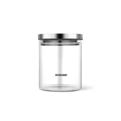 Borosil Classic Glass Jar, Air-Tight Storage Container For Kitchen, Glass Jar For Storing Spices, 600 ml, Clear