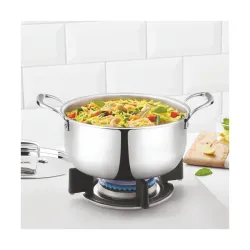 Borosil Cookfresh Tri-ply Casserole Steel Handle (2.8 L) 5 Years Warranty 
